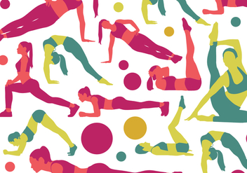 Woman Sport Poses Silhouettes - vector #412617 gratis